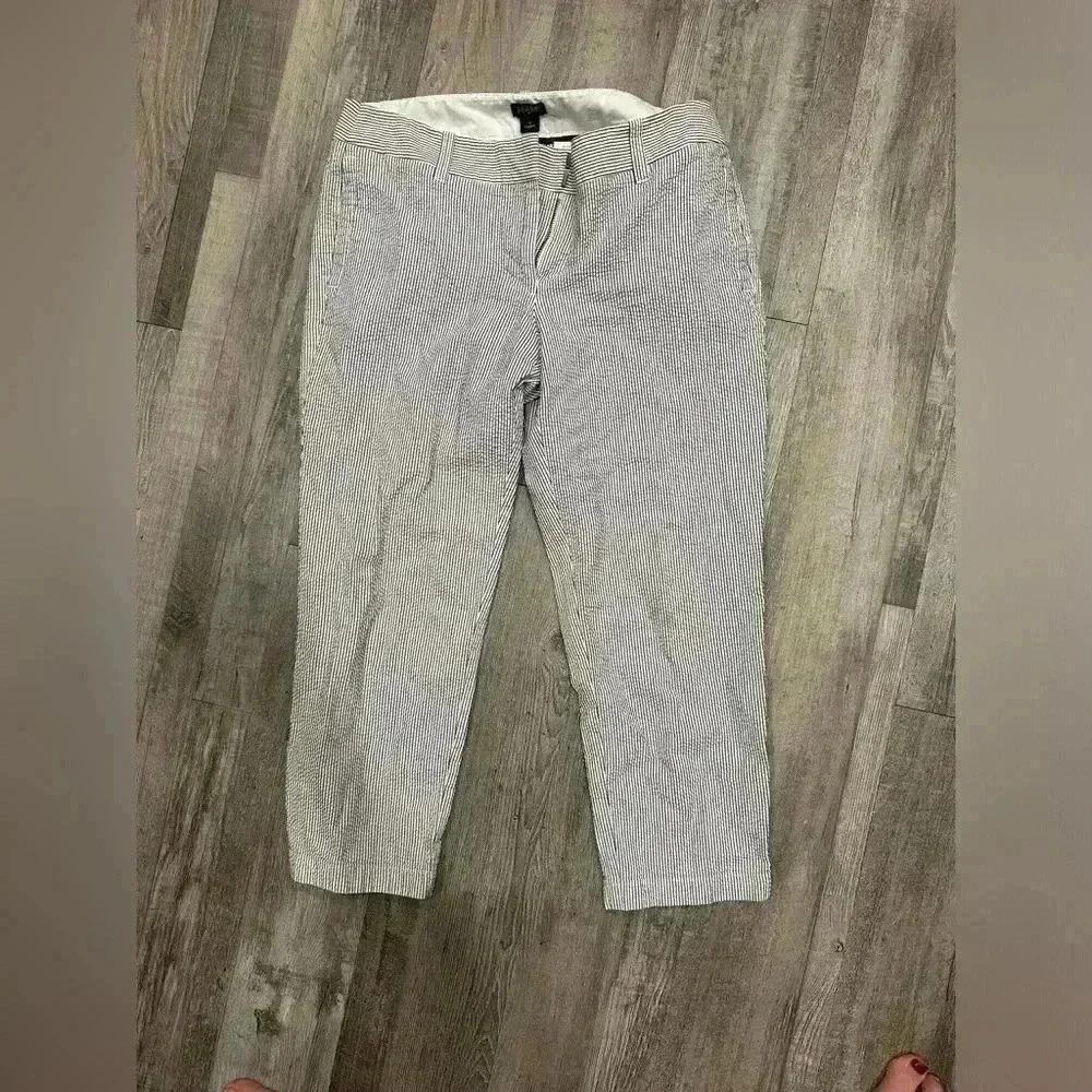 Black Label J Crew Cropped Curve Fit Striped Pant